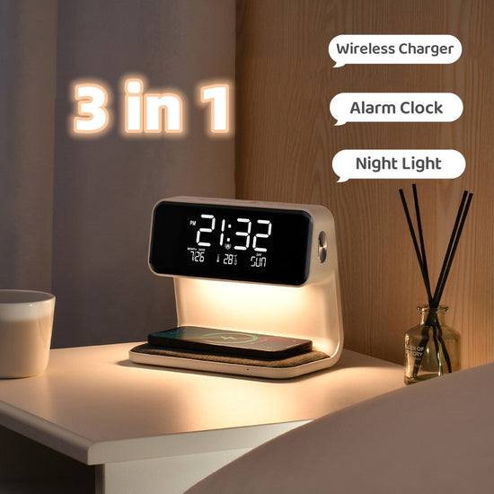 Wireless Charging Clock | Wireless Charging Lamp | TraceOfHouse